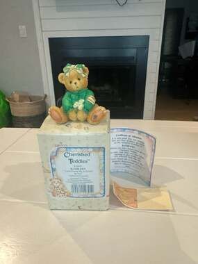 Enesco Cherished Teddies Kathleen Irish Girl Bear Figurine 916447 NIB